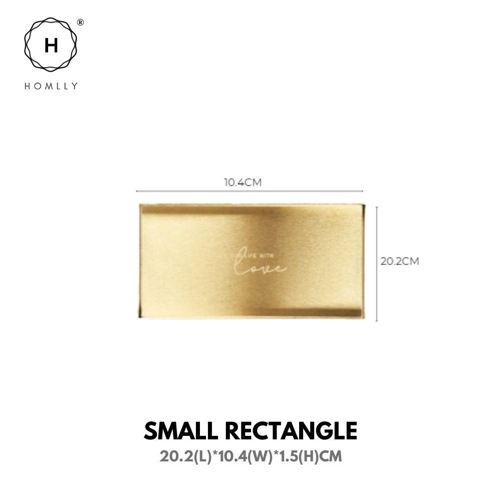 Homlly Keii Gold Geometric Stainless Steel Storage Tray