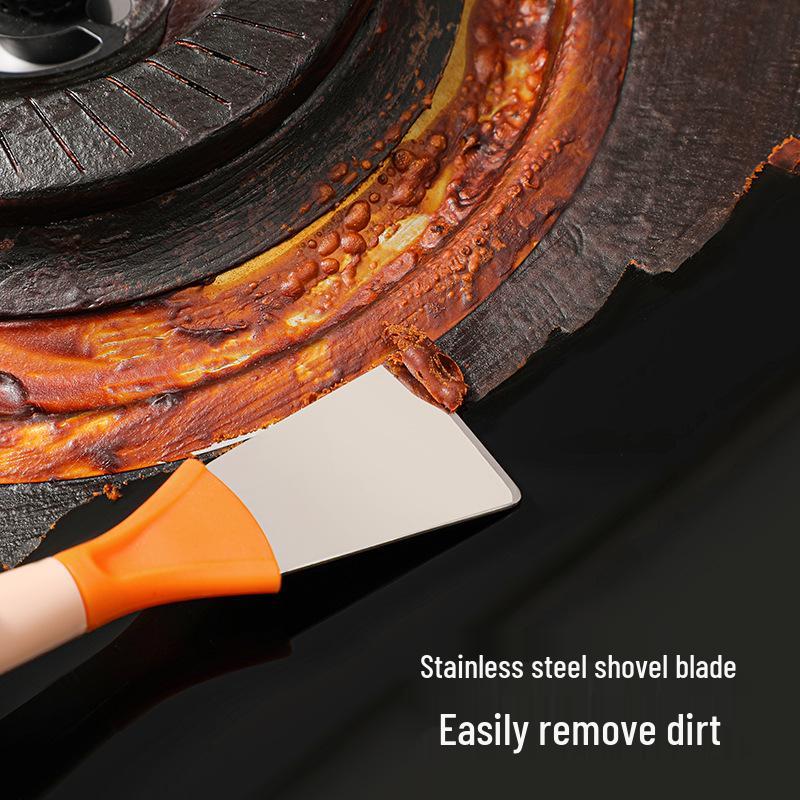 Double-Headed Kitchen Cleaning Brush: Gas Stove Scraper & Gap Tool for Oil & Dirt Removal