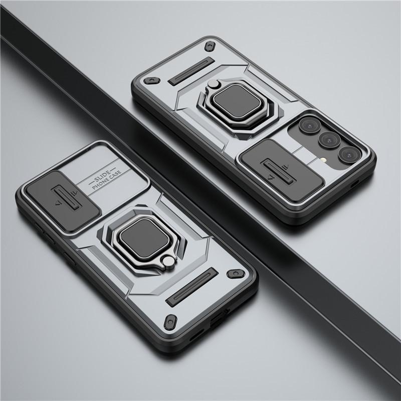 Für Samsung Galaxy S24 Hülle Für S23 S24 Plus Ultra Hülle Linsen-Schiebefenster-Schutz Armor Stoßfest Halter Magnetischer Bumper