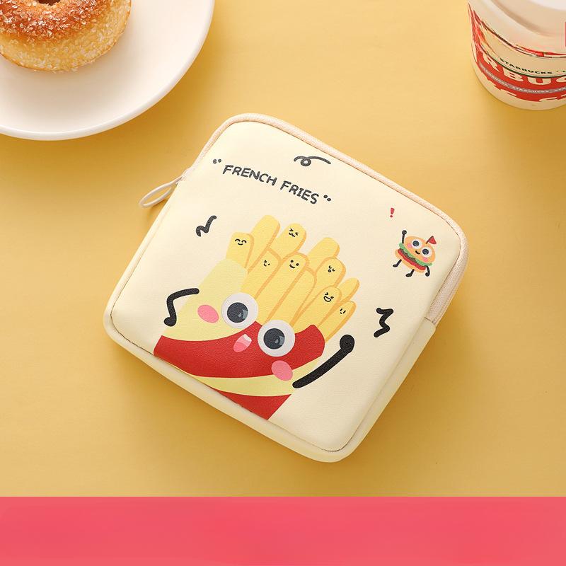 Large Capacity Sanitary Pads Bag Portable Mini Data Cables Organizer Multipurpose Women Girls Cosmetic Makeup Bag Coin Purse