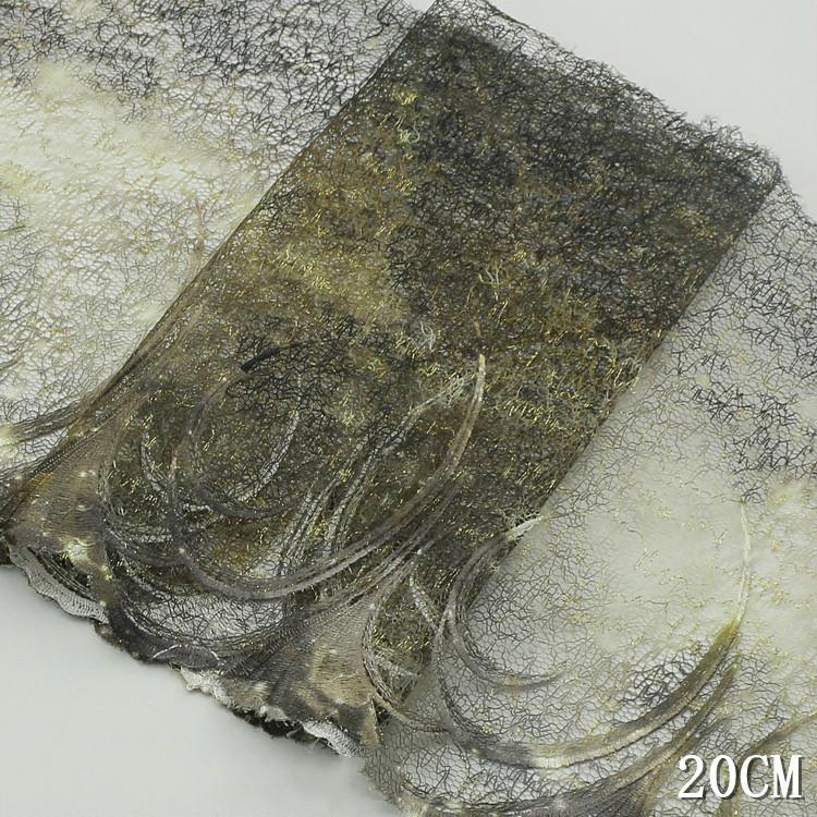 

Тенденция африканского кружевного полотна 2025 года Градиентный цвет Вышивка Золотая нить Пляжная сексуальная одежда с защитой от солнца Нижнее белье Швейная отделка 1 yard