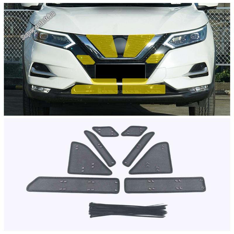 ect Screening Mesh Front Grille ert Net Decoration Covers Fit For Nissan Qashqai J11 2018 Exterior Refit Parts