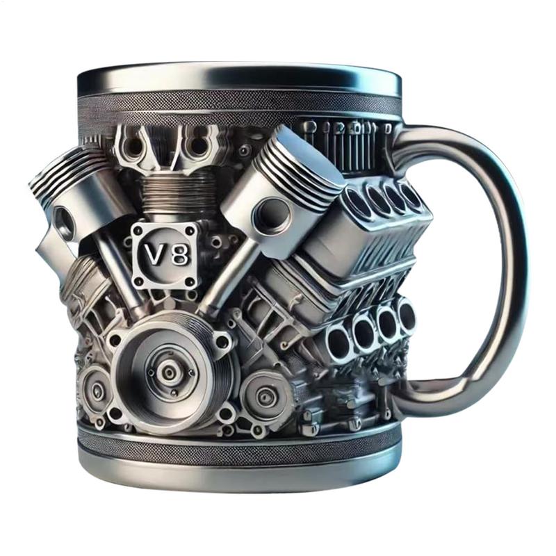 Coffee mug Reusable creative Car V8 Engines Water Container Funny Drinking Accessories Portable Stainless Steel Juice beer cup
