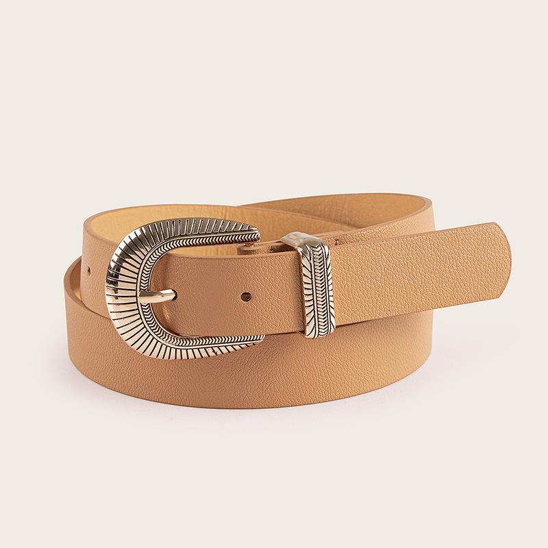 New Women's Gold Smear Two Carved European and American Instagram-style Street Style Belts