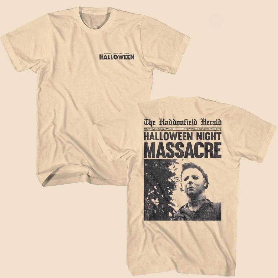 Halloween Michael Myers Horror Movie Print Cotton Short Sleeve TShirt Unisex Women Summer Vintage Streetwear Casual Tee Tops