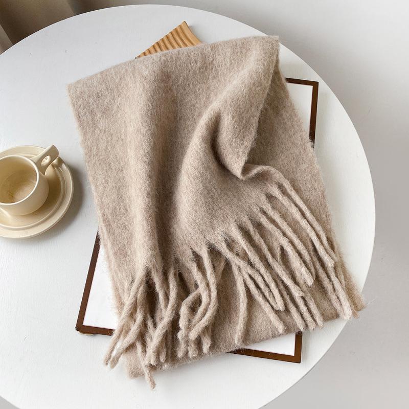 Winter Narrow Scarf Plaid Color Wool Scarf  Shawl Wrap Scarves Women Universal Warm Windproof Scarf Pashmina Bandana