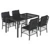 VidaXL Ensemble à Manger de Jardin avec Coussins 5 pcs, Table et Chaises de Patio, Meubles d'Extérieur Terrasse, Moderne, 3212026