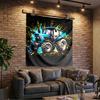 Electric Monster Truck Art Printed Tapestry, Wall Hanging,Livingroom, dormitory, Large Wall Decor, Fabric Decor Fan Birthday Gifts