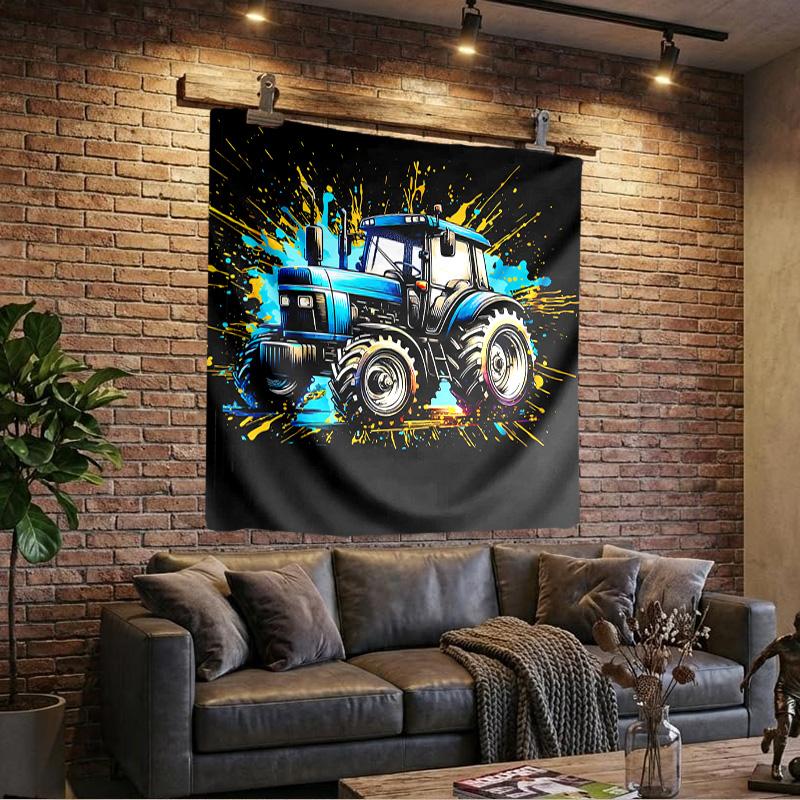 Electric Monster Truck Art Printed Tapestry, Wall Hanging,Livingroom, dormitory, Large Wall Decor, Fabric Decor Fan Birthday Gifts