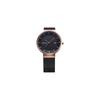 BERING Solar Watch for Men and Women (Unisex) Black and Rose Gold Stainless Steel with Mesh Strap and Sapphire Crystal (Product Number: 14639-166) Off