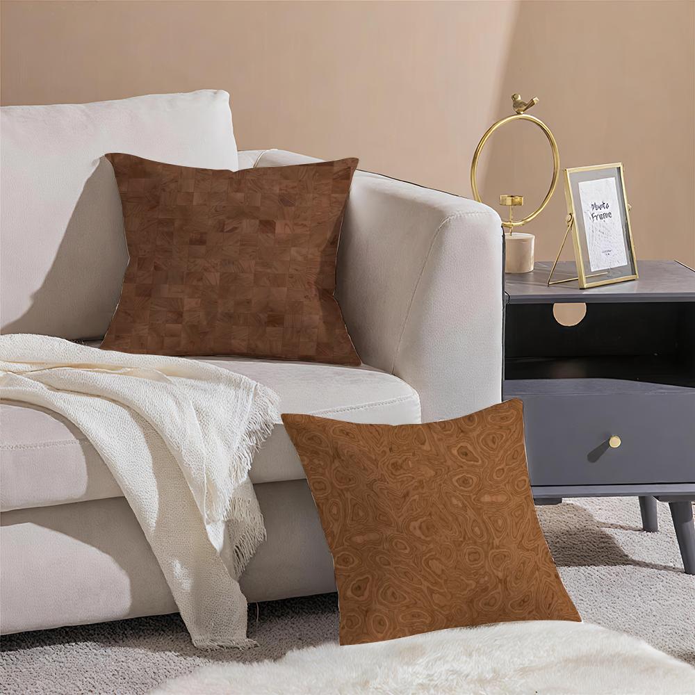 Classic Patterns Cushion Cover Pillowcase Short Plush Invisible Zipper Room Sofa Cushion Cover