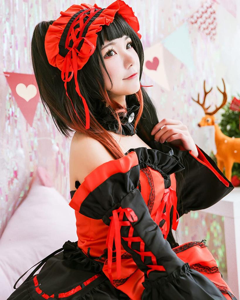 Wig Included Tokisaki Kurumi Cosplay Date A Live DATE A LIVE Halloween Gothic Lolita Tokisaki Kurumi [milky Time]