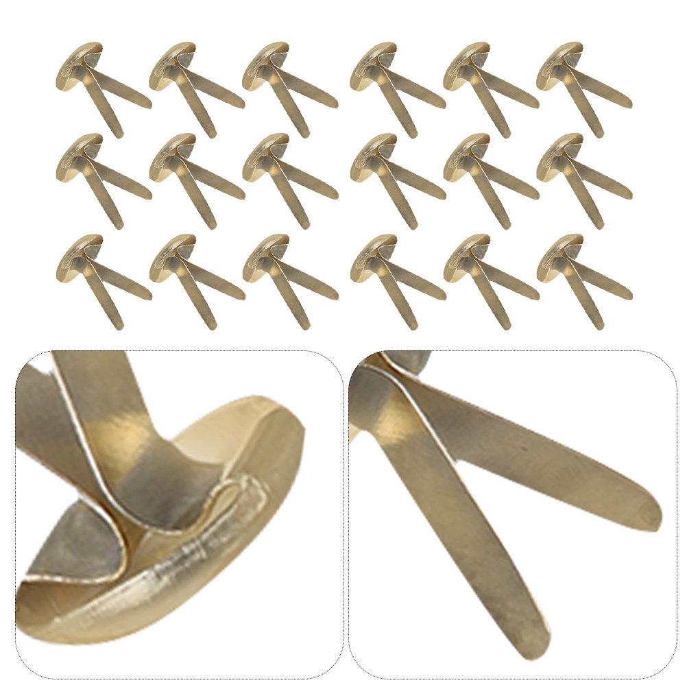 200Pcs Paper Fasteners Metal Brads Electroplated Craft Brads for Office School Projects with Storage Box Silver