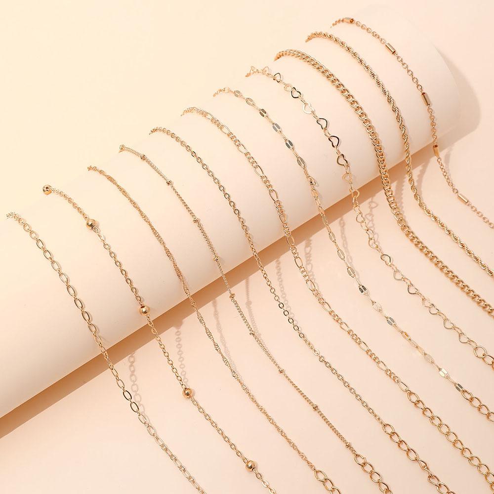 11Pcs Boho Twist Chain Bracelet Set For Women Punk Gold Silver Color Adjustable Cuban Link Bracelet Fashion Party Jewelry Gift
