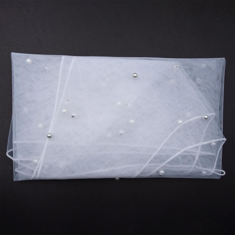 Seethrough Sheer Bridal Veils with Rhinestones Decors for Outdoor and Indoor Event Bride Shawl Wrap for Wedding Dresses