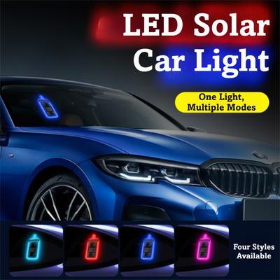 Solar Powered Car Neon Lights Suction Cup LED Ambient Light Car Neon Light Front Rear Windows