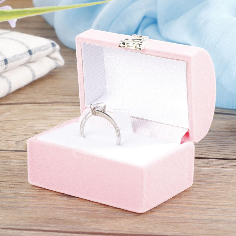 Jewelry Ring Box Case Pendant Gift Storage Display Organizer Accessory (Pink)
