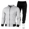 2025 Men's Color Block Fleece Hoodie Set: Casual Two-Piece Sweatshirt Outfit