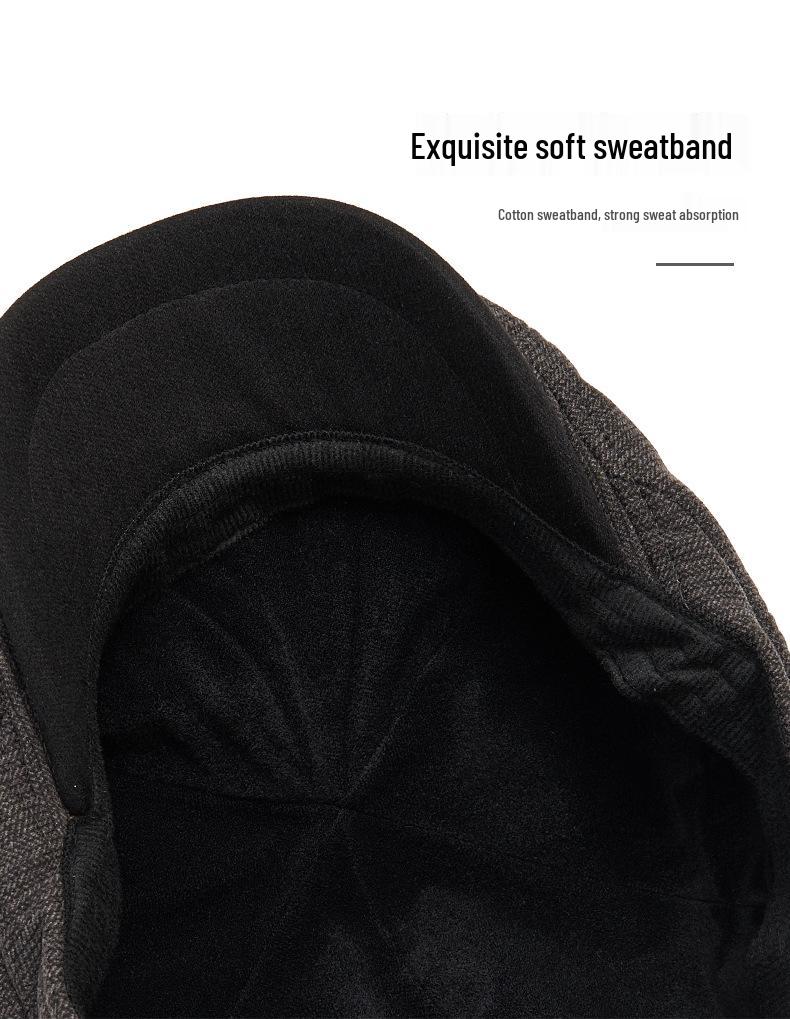 Autumn/Winter Wool Newsboy Cap: Unisex Warm Beret, British Retro Flat Cap, Men's Octagonal Duckbill Cap