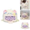 Plush Cat Shoulder Bag With Transparent Compartment For Daily Casual Use