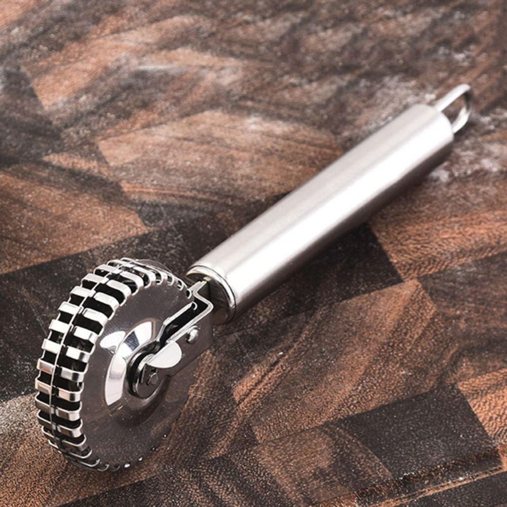 2pcs Stainless Steel Pastry Roller Non-Corrosive Dumpling Embossing Maker Pie Cutter Wheel Biscuit