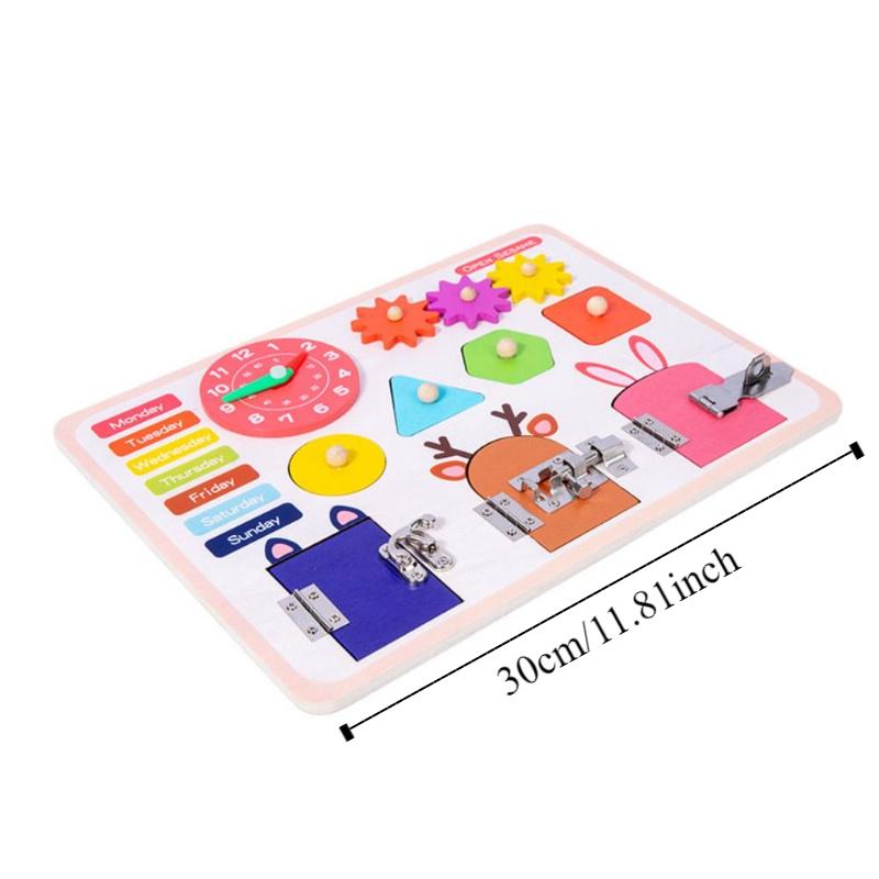 Early Education Unlock Busy Board Toys Wooden Montessori Unlock Game  Fine Motor Training