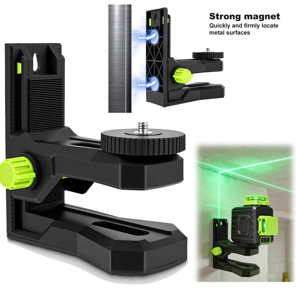 ABS Laser Level Bracket 360° Horizontal Rotation L-Shape Laser Level Adaptor 1/4''-20 Threaded Adjustable Clip