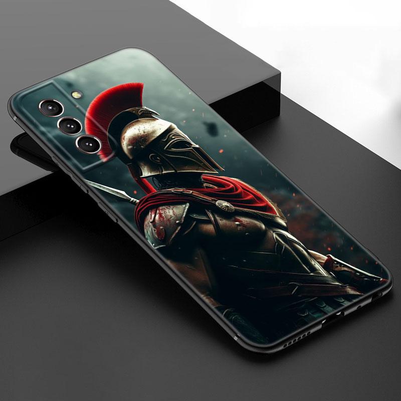 

Спартанский черный силиконовый чехол для телефона для Samsung Galaxy S23 S21 S20 FE S24 S22 Ultra S10E S10 S9 S8 Plus Samsung S20