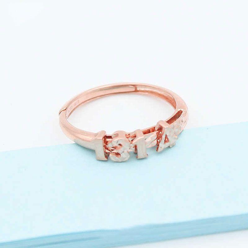 Purple Gold Letter Ring Rose Gold Plated Trend Cold Wind Gold Live Ring Women S Ring (adjustable opening)