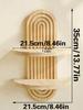 Wooden Wall Mounted Storage Rack Boho Style Display Shelves Modern Home Decor for Living Room, Bathroom Decoration