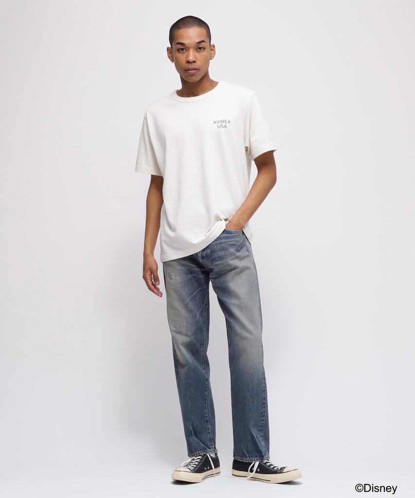 Avirex Disney Collection FANTASIA MICKEY MOUSE BROOM Size T-SHIRT, Men's, L, 033, Off-White, 783-5234022