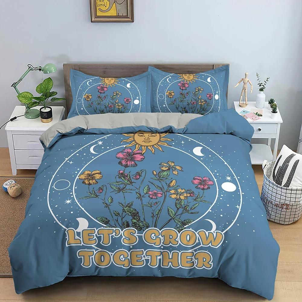 

Cartoon Pattern Duvet Cover Set Kids Bedding Set Sunflower Pattern Comforter Cover Bed Linen King Queen Bedclothes For Teens 70x133cm 2pcs