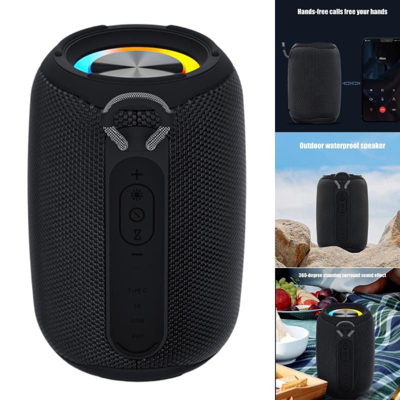 Portable Bluetooth-compatible Speaker IPX6 Waterproof Supports Multiple Playback Modes for Party Travel