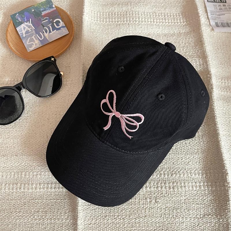 Embroidered Bowtie Hat PonytailHat Long Brims Baseball Hat Fashionable Sun Hat