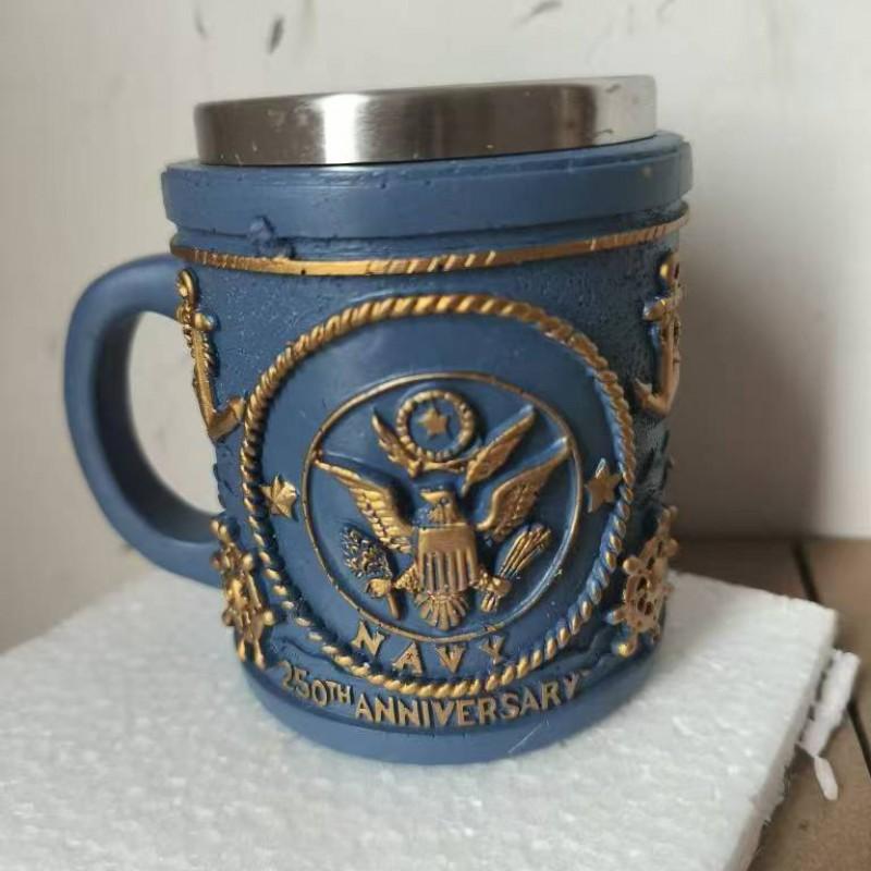 V8 Engine Themed Resin Mug Decorative Desk Ornament Car Enthusiasts Office Decor