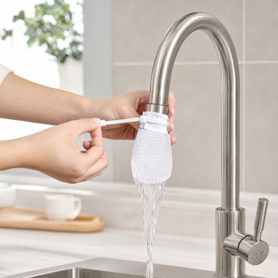 Yangyizhi 200/400/600/1000Pcs Faucet Cotton Filter Bag, Splash Proof Tap Cover for Kitchen Bathroom, Disposable Sink Strainer Pouch with Strap