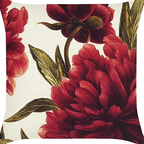 Retro American Plant Floral Print Linen Pillow Case Living Room Sofa Car Pillow Cushion