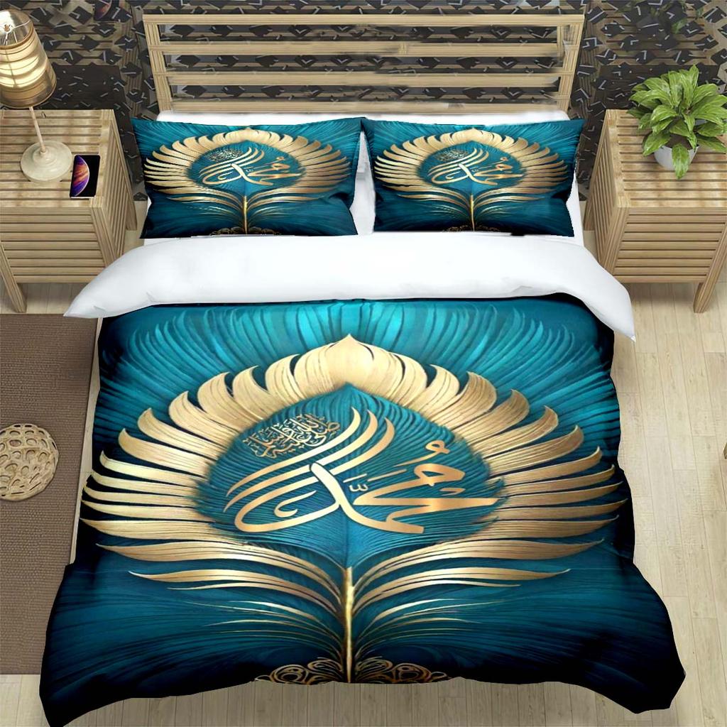 Fashion Muslim Prayer  Print Bedding Sets Bed Supplies Set Duvet Cover Bed Comforter Set Bedding Set Luxury Gift