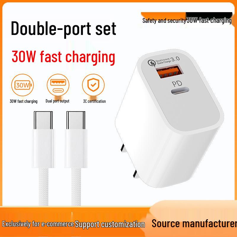 PD30W Dual Port A+C Fast Charger for Apple iPhone, 3C Certified