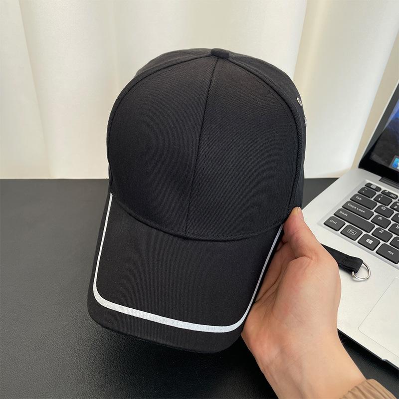 Hat Men's big head circumference cap Summer wide brim versatile face small visor Solid color baseball cap Women