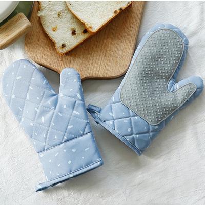 2ks Pouzdro na rukavice do mikrovlnné trouby Protiskluzové bavlněné rukavice na grilování Rukavice na pečení Tepelně odolné chňapky do kuchyně Silikonové rukavice do trouby