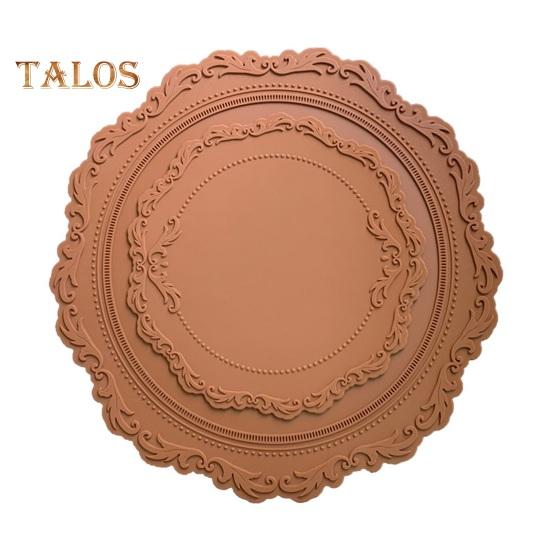 Sottobicchiere vintage con motivo floreale in rilievo, in silicone, multiuso, per la protezione della decorazione della casa