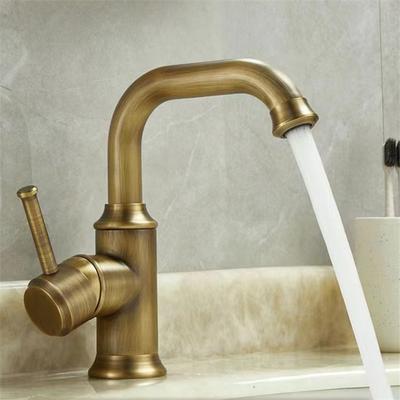 Antique Bronze Bathroom Faucet Brass Basin Faucets Hot & Cold Bathroom Sink Faucet Deck Mounted Lavotory Faucet  Mixer Water Tap
