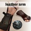 Medieval Armor Motorcycle Gloves Wide Cuffs Bracers Men Steampunk Warrior Gauntlet Renaissance Knights Templar Leather Lace-up