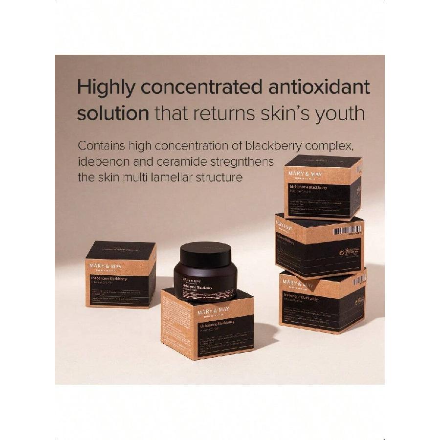 Mary&May Idebenone Blackberry Intensive Care Cream 70g , Moisturizing, Skin Barrier Strengthening, Hydrating & Elasticity | EWG Green