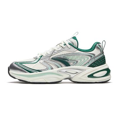 Life Collection Cushioning Wear-Resistant Low-Top Casual Shoes Men's Silver White Green Sneakers 112438893-2