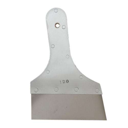 Aluminum Handle, Partially Wood-clad Putty Spatula, Stainless Steel Blade, 120mm Wide, 1 Piece