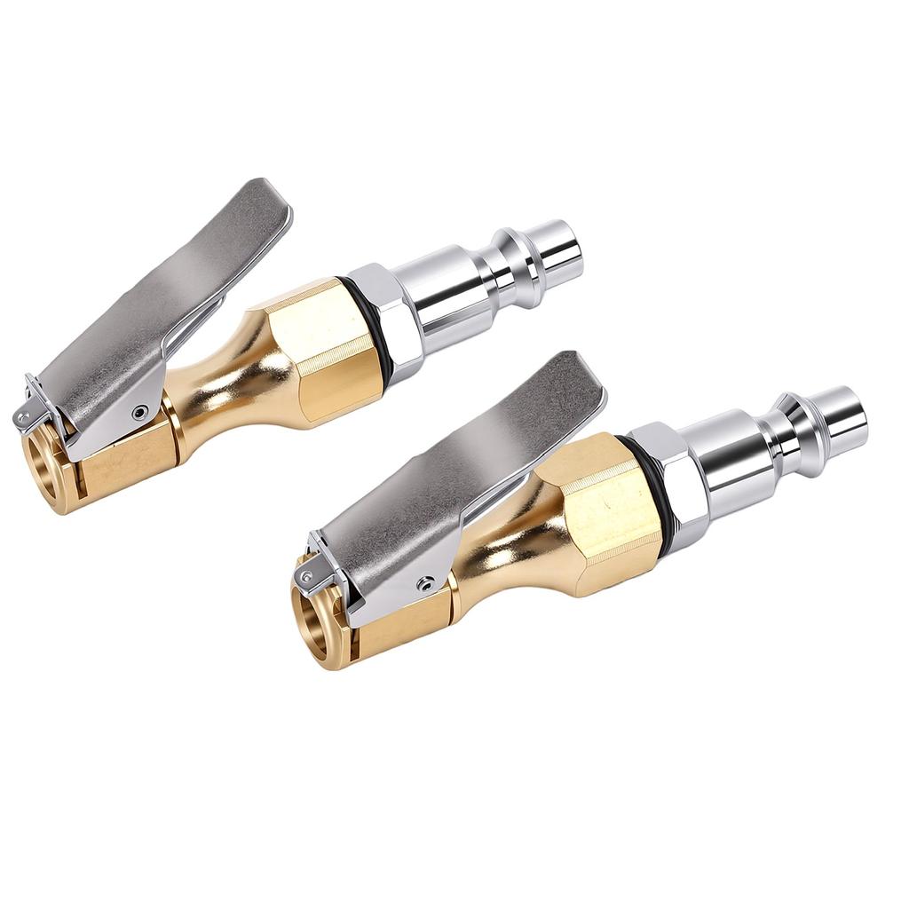 2pcs Closed   Clip On Tire   Chuck Brass 1Celsius4in NPT Male Quick Connect Locking Tire Chuck For   Compressor