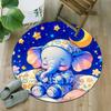 1Pc elephant theme Printed circular carpet, home door mat, outdoor travel protection carpet A4