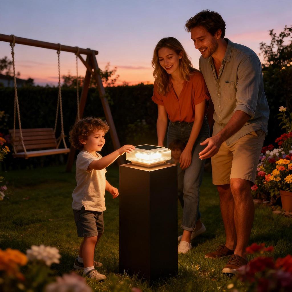 Post Lights Solar-Powered Waterproof Lanterns Decorative Post Lights Outdoor For Outdoor Christmas Yard Porch Patio Deck Fence